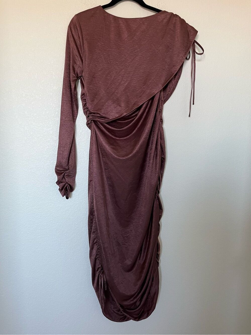 Collective Brown Ruched Dress by Love Whit - Picture 4 of 11